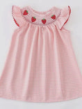 Load image into Gallery viewer, Strawberry Gingham Smocked Dress
