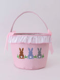 Load image into Gallery viewer, Pink Bunny Ruffle Bow Basket