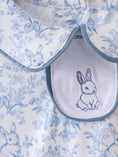 Load image into Gallery viewer, Blue Toile Bunny Peter Pan Bubble