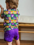 Load image into Gallery viewer, Mardi Gras Houses Bamboo Varsity Short Set - T-shirt & Shorts