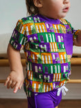 Load image into Gallery viewer, Mardi Gras Houses Bamboo Varsity Short Set - T-shirt & Shorts