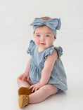 Load image into Gallery viewer, Sunset Fields Blue Baby Romper
