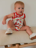 Load image into Gallery viewer, Crawfish Bamboo Henley Onesie with Snaps