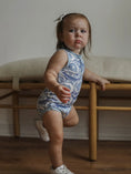 Load image into Gallery viewer, Blue Oyster Bamboo Henley Onesie with Snaps