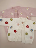 Load image into Gallery viewer, Flower Cardigan in Cream