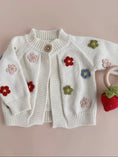 Load image into Gallery viewer, Flower Cardigan in Cream