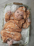 Load image into Gallery viewer, Rust Botanical Baby Gown and Bow Headband