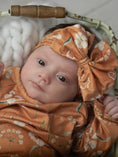 Load image into Gallery viewer, Rust Botanical Baby Gown and Bow Headband