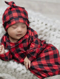 Load image into Gallery viewer, Buffalo Check Baby Gown and Hat