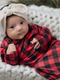 Load image into Gallery viewer, Buffalo Check Baby Gown and Hat