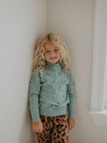 Load image into Gallery viewer, Teal Pom Pom Scalloped Crew Neck Sweater