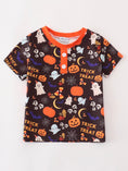 Load image into Gallery viewer, Orange Halloween Ruffle Top