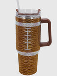 Load image into Gallery viewer, Rhinestone Football Gameday Tumbler