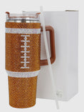 Load image into Gallery viewer, Rhinestone Football Gameday Tumbler