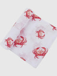 Load image into Gallery viewer, Pink Crab Baby Muslin Swaddle Receiving Blanket