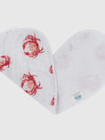 Load image into Gallery viewer, Baby Burp Cloth & Bib Combo: Pink Crab