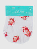 Load image into Gallery viewer, Baby Burp Cloth & Bib Combo: Pink Crab