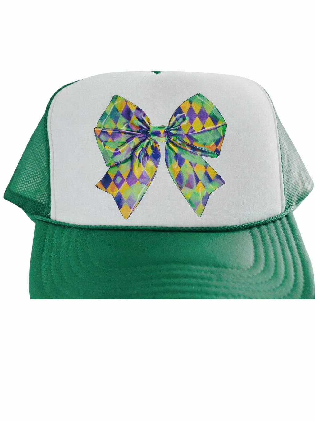 Checker Coquette Bow Trucker Hat