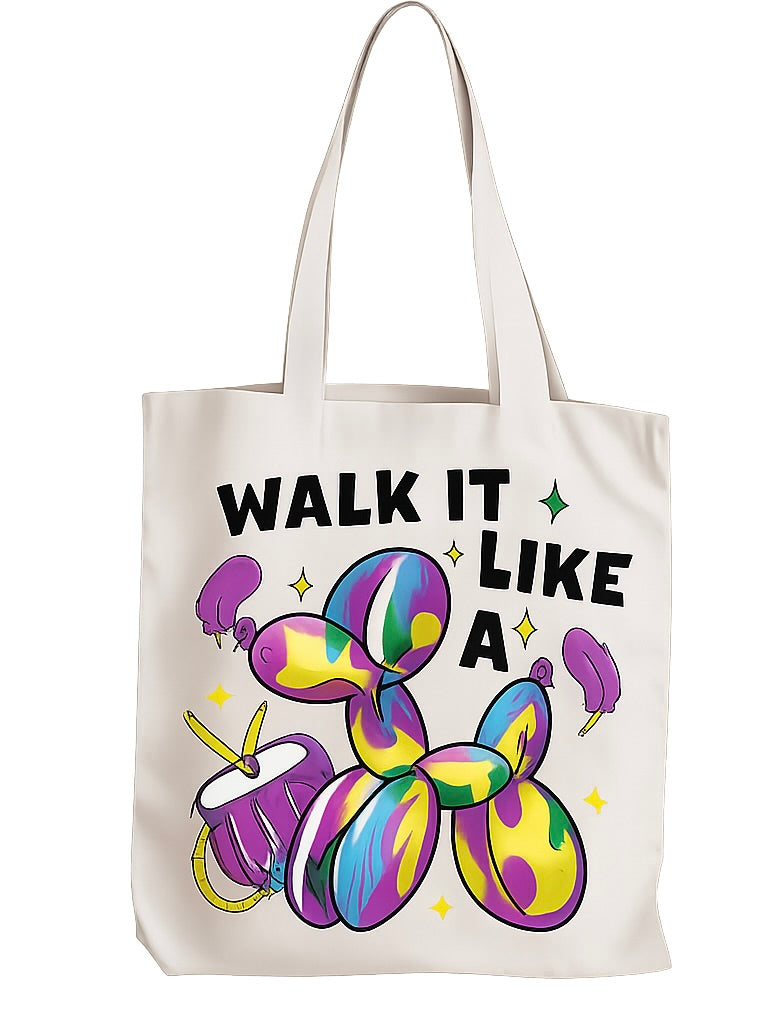 Mardi Gras Tote Bag-  Walk It Like A Dog Tote