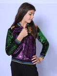 Load image into Gallery viewer, SEQUIN JACKET PURPLE, GREEN, AND GOLD YOUTH CLASSIC

