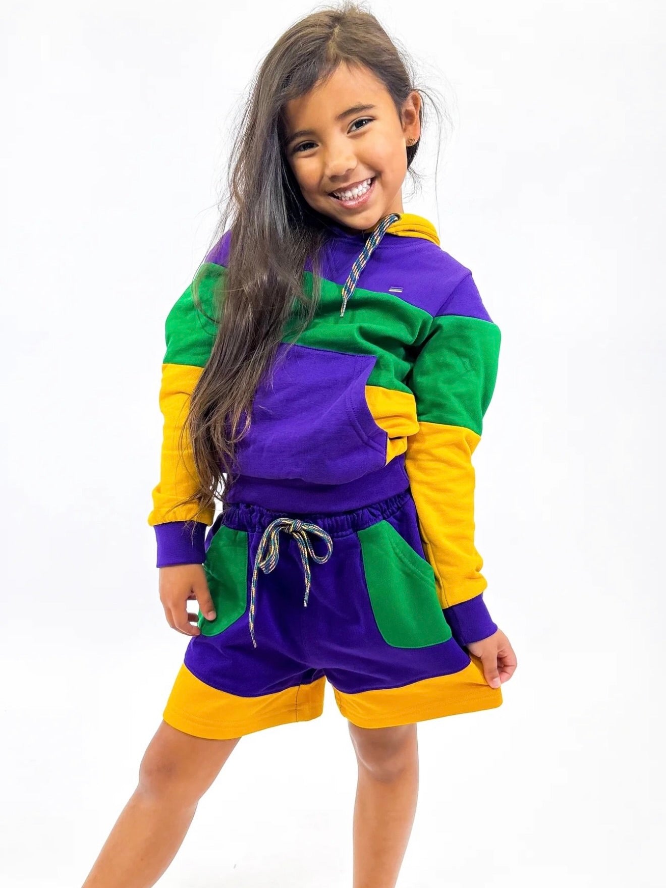 YOUTH UNISEX COLOR BLOCK RUGBY SHORTS