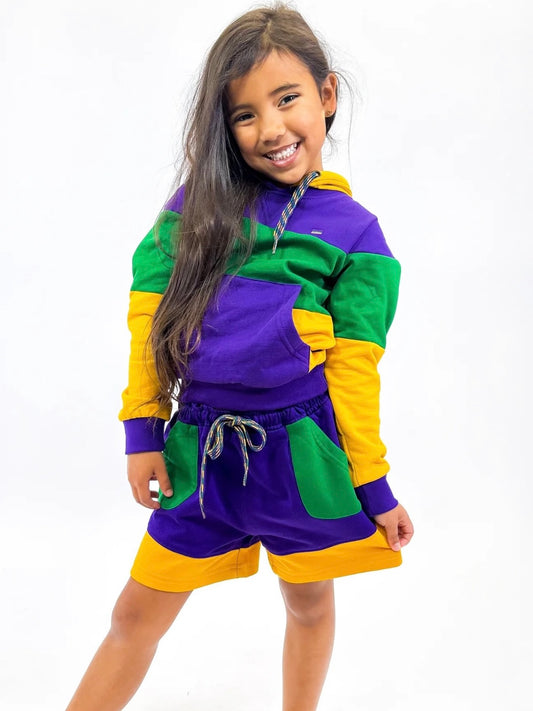 YOUTH UNISEX COLOR BLOCK RUGBY SHORTS