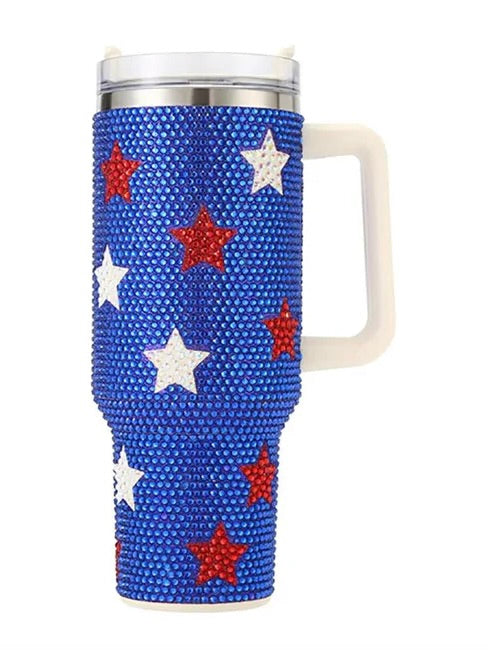 Rhinestone USA Stars Tumbler