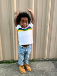 Load image into Gallery viewer, WHITE CHEST STRIPE TODDLER SHORT SLEEVE
