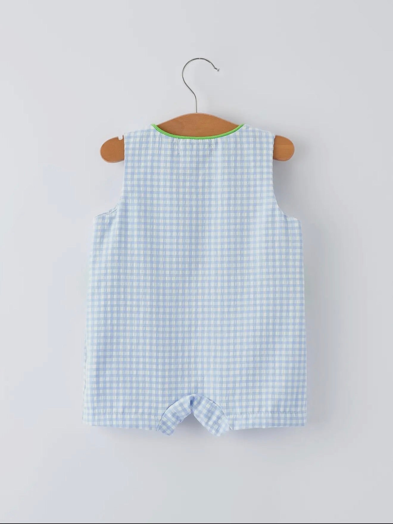 Crocodile Blue Gingham Romper