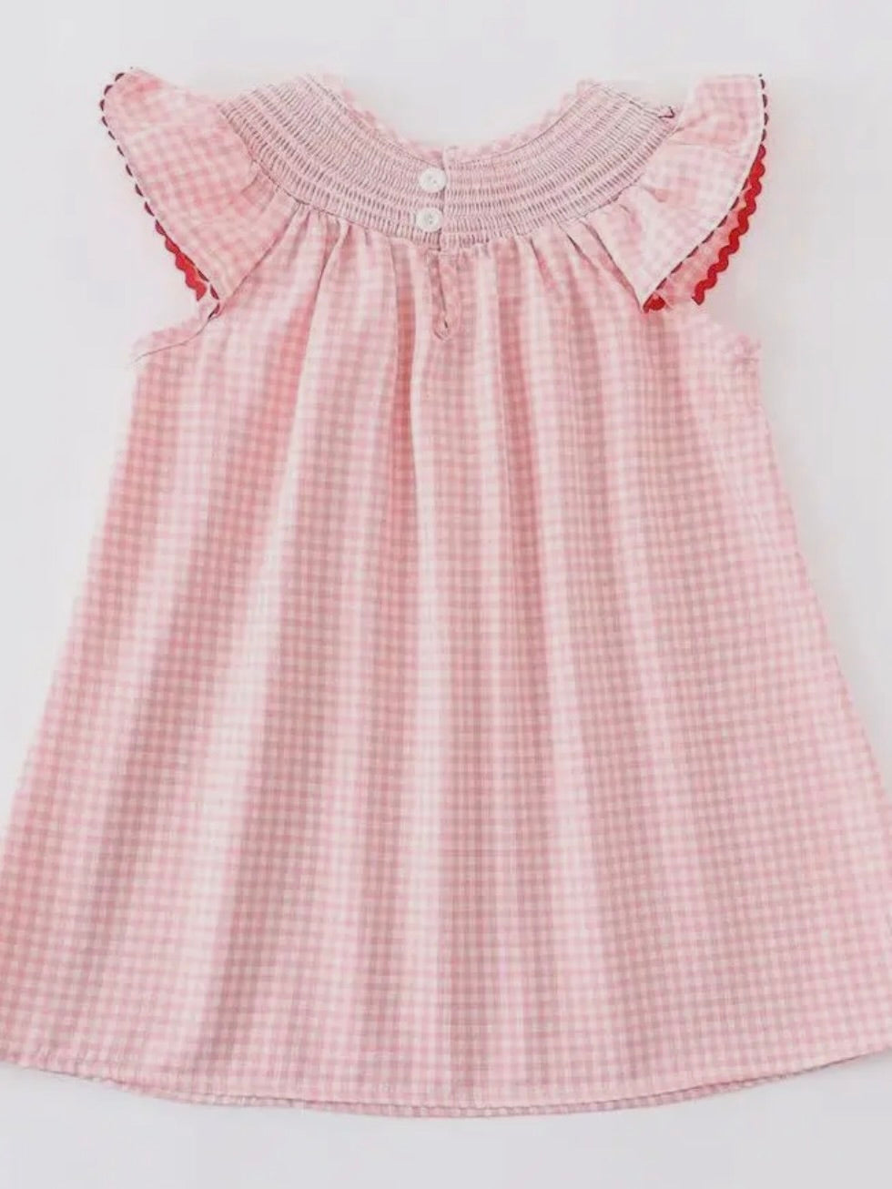 Strawberry Gingham Smocked Dress