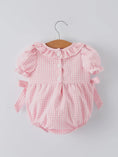 Load image into Gallery viewer, Crocodile Pink Gingham Romper
