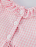 Load image into Gallery viewer, Crocodile Pink Gingham Romper
