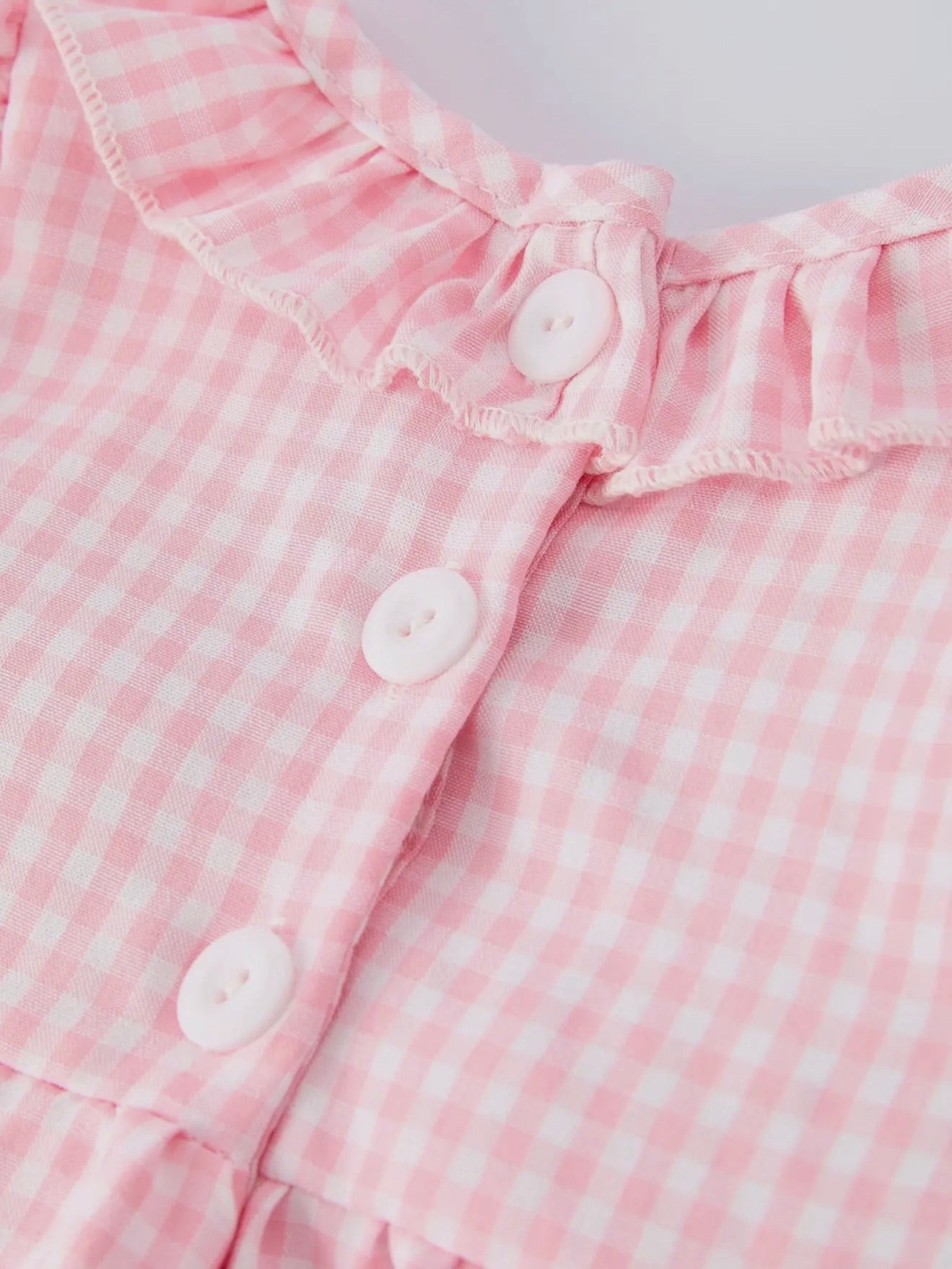 Crocodile Pink Gingham Romper