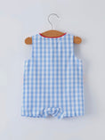 Load image into Gallery viewer, Strawberry Gingham Smocked Boys Romper

