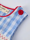 Load image into Gallery viewer, Strawberry Gingham Smocked Boys Romper
