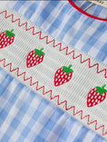 Load image into Gallery viewer, Strawberry Gingham Smocked Boys Romper
