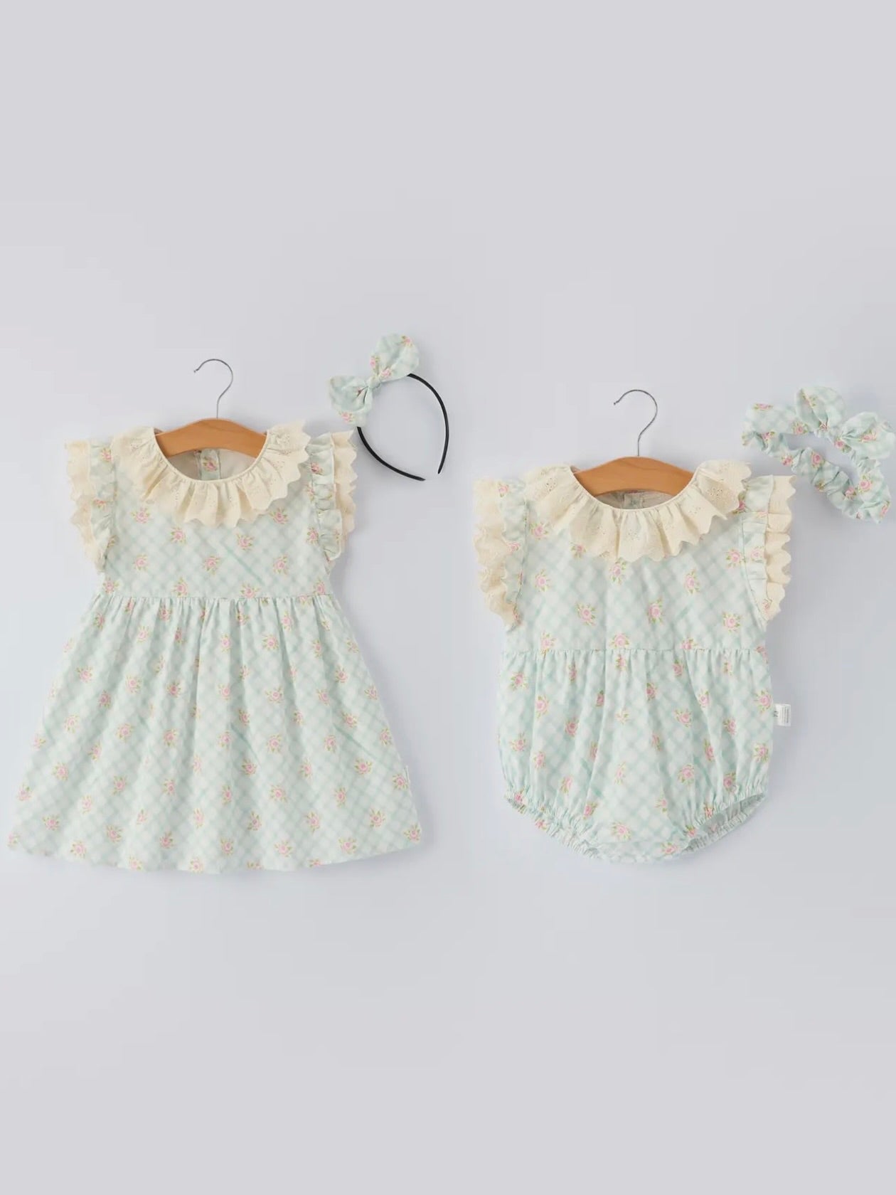 The Mint Floral Gingham Dress