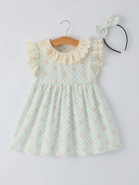 The Mint Floral Gingham Dress