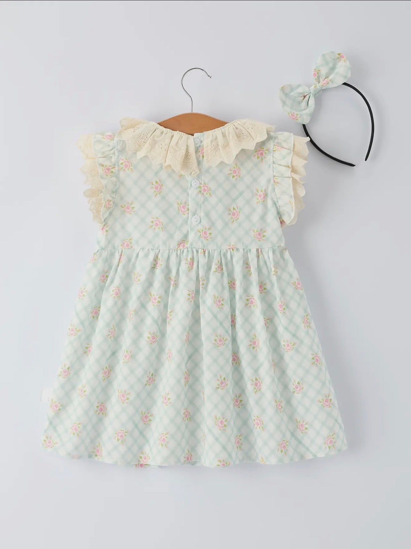 The Mint Floral Gingham Dress