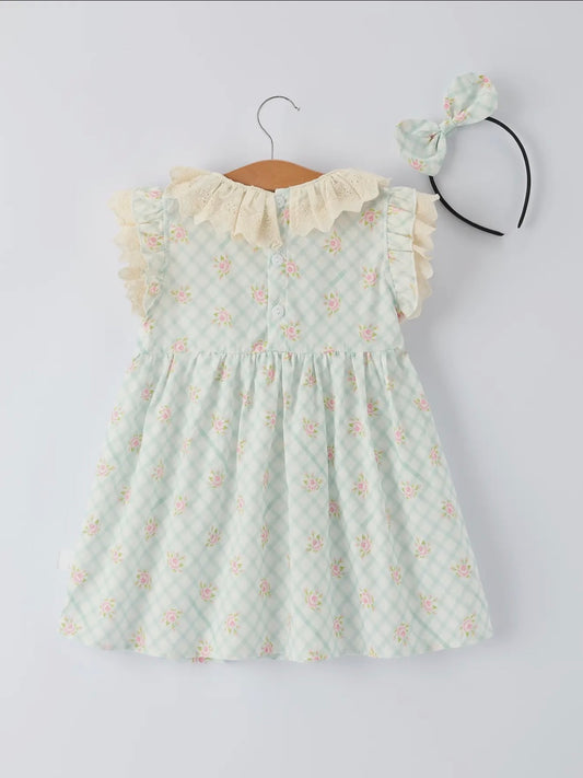 The Mint Floral Gingham Dress