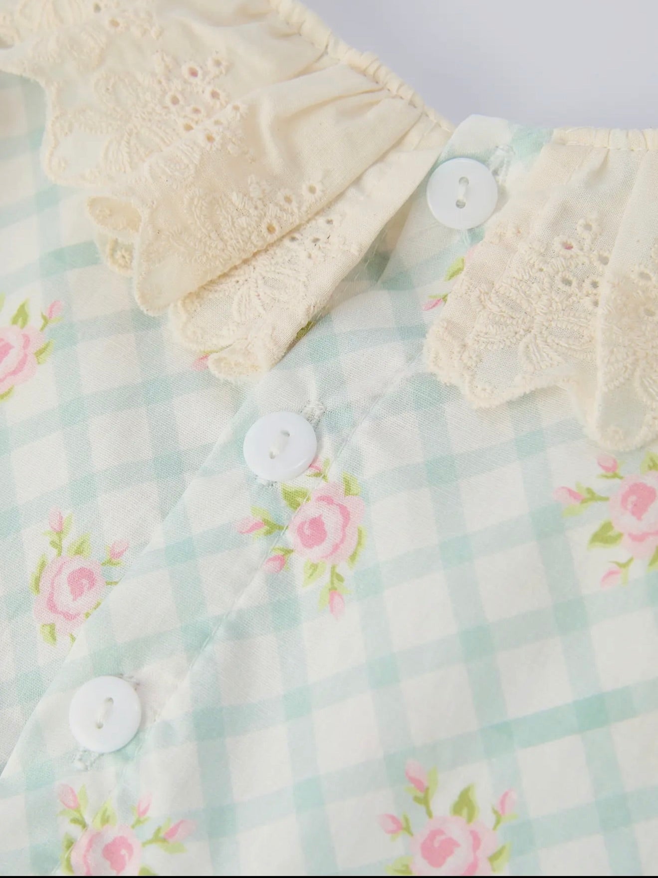 The Mint Floral Gingham Dress