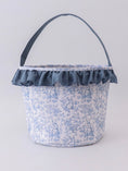 Load image into Gallery viewer, Blue Bunny Floral Ruffle Basket
