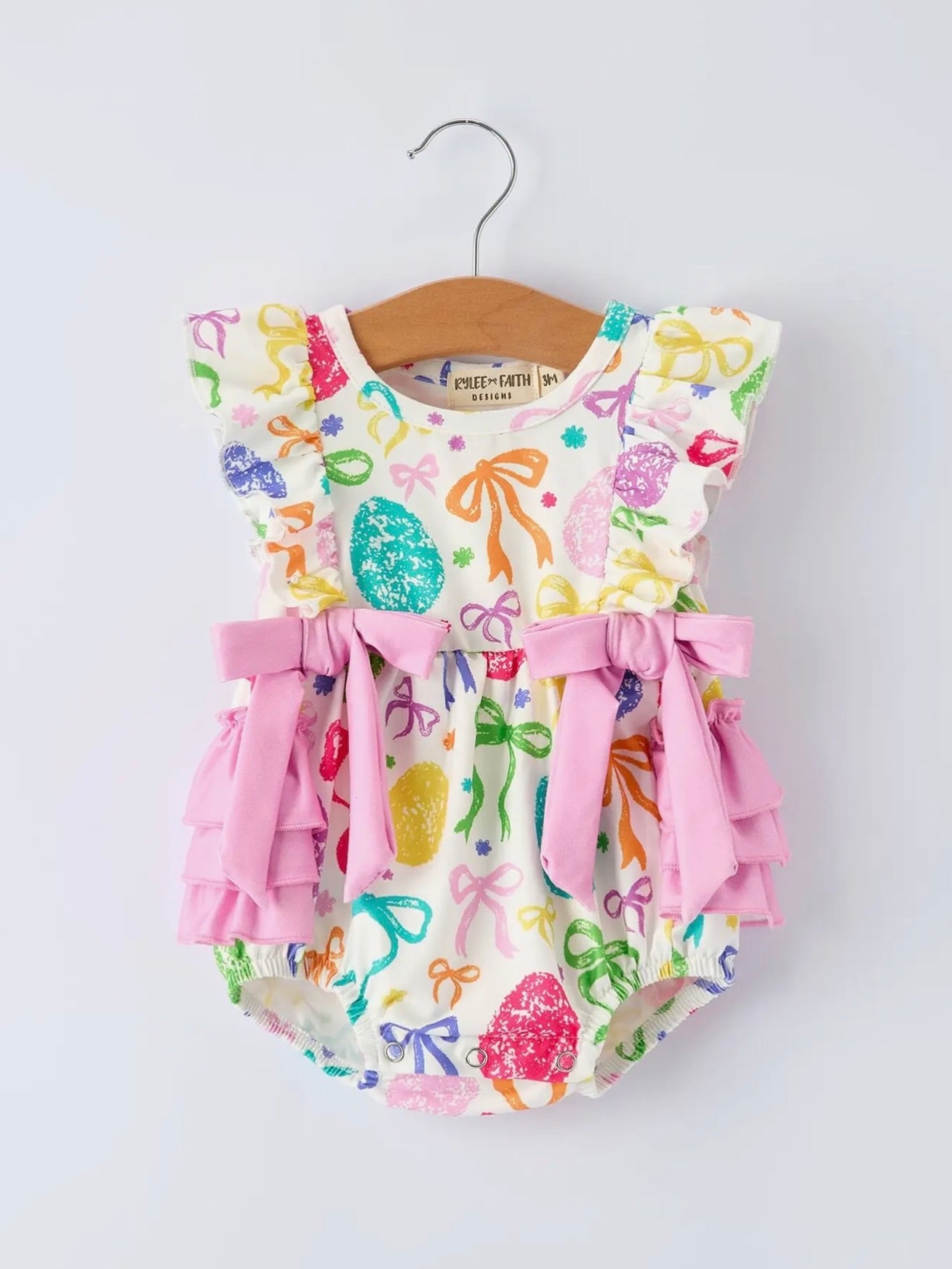 Rainbow Easter Egg Print Romper