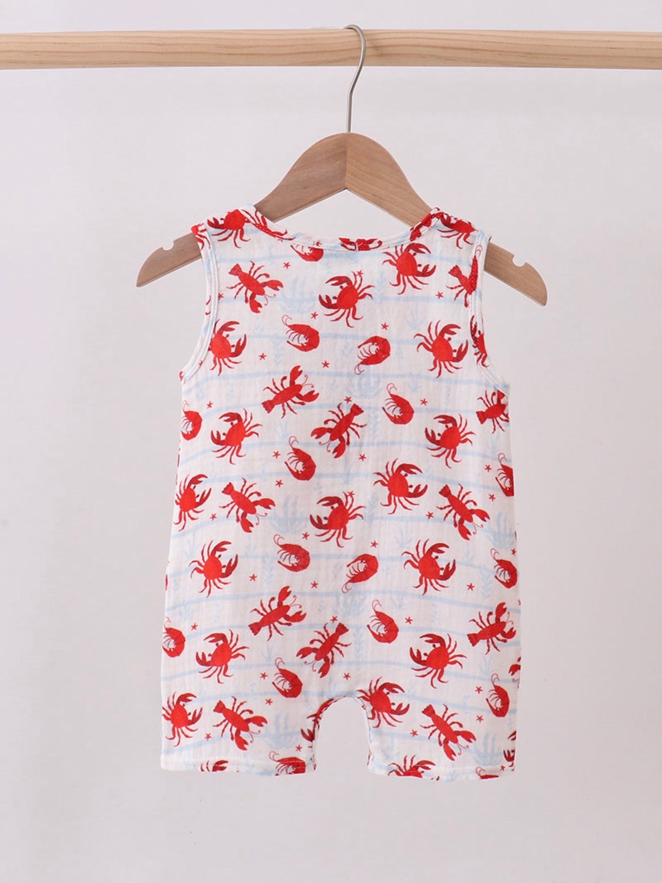Crawfish Print Muslin Romper