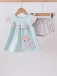 Load image into Gallery viewer, Blue Floral Bunny Bloomer Set
