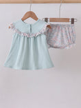 Load image into Gallery viewer, Blue Floral Bunny Bloomer Set
