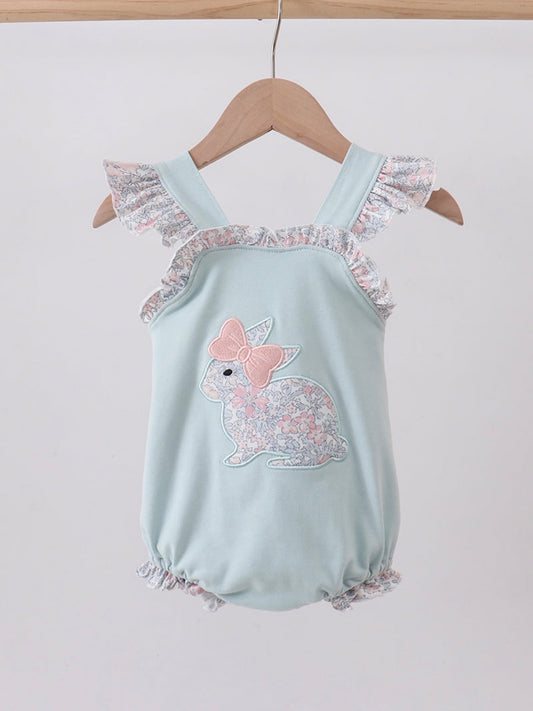 Blue Floral Bunny Ruffle Bubble