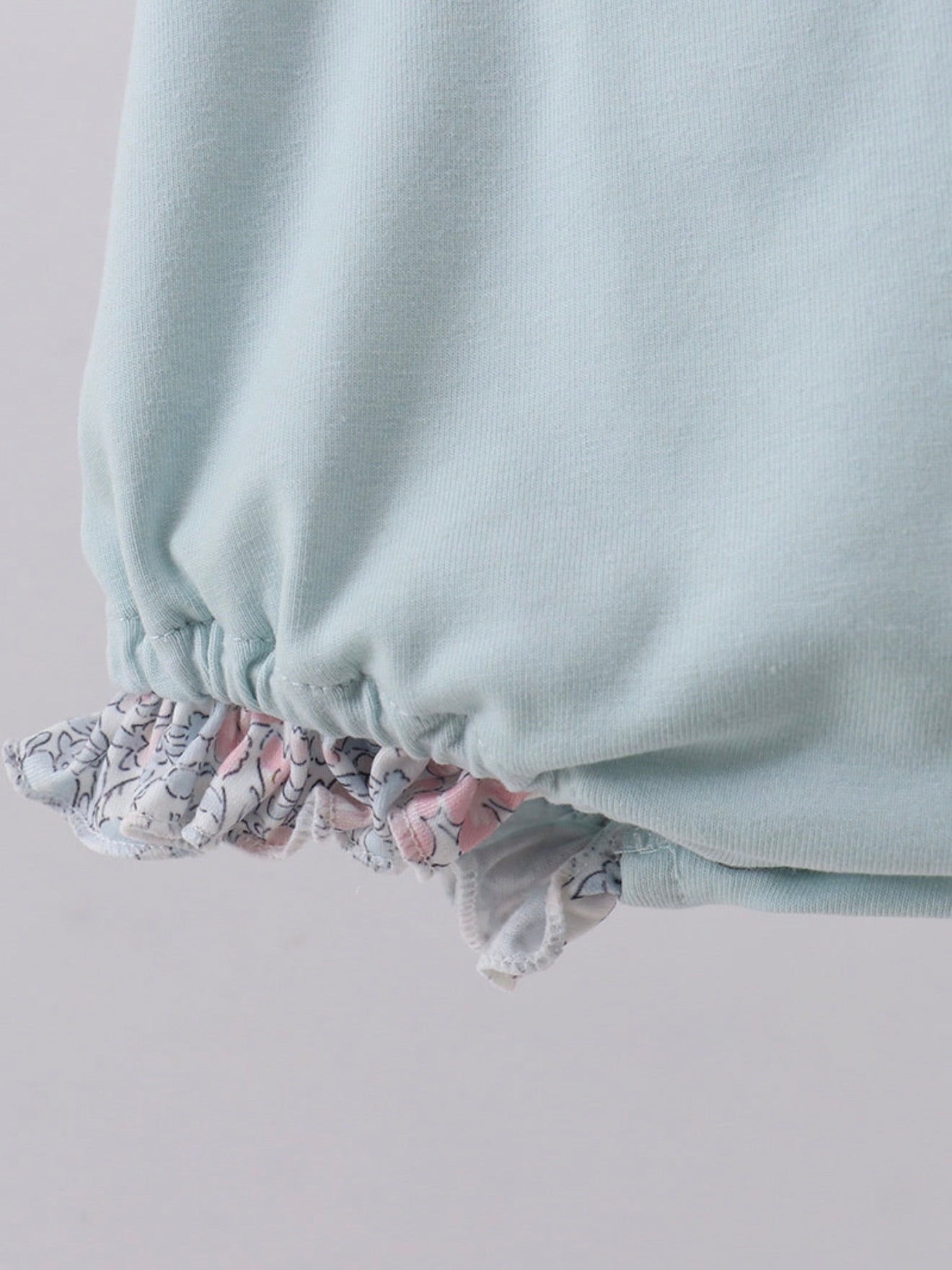 Blue Floral Bunny Ruffle Bubble