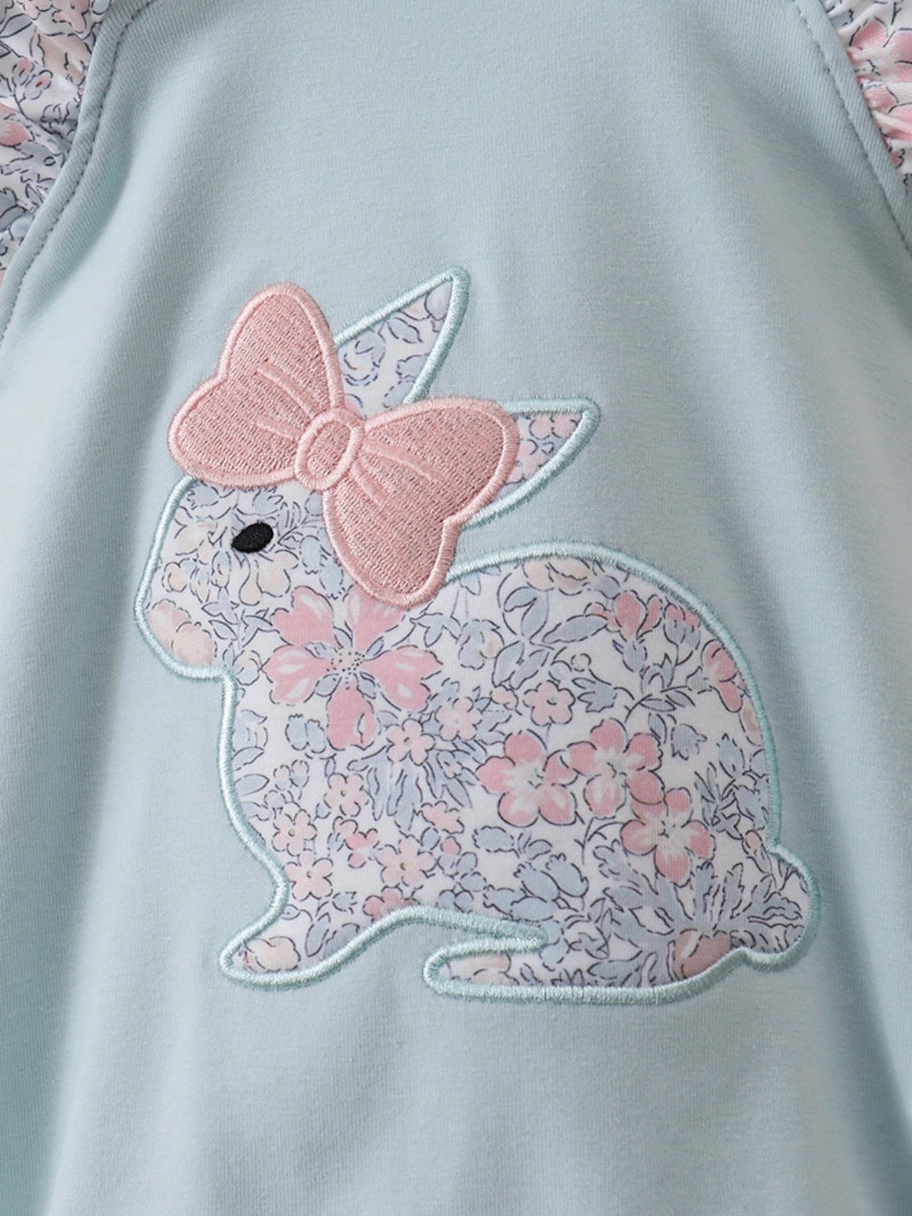 Blue Floral Bunny Ruffle Bubble