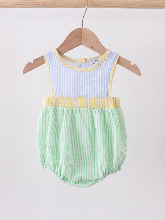 Pastel Seersucker Colorblock Bubble